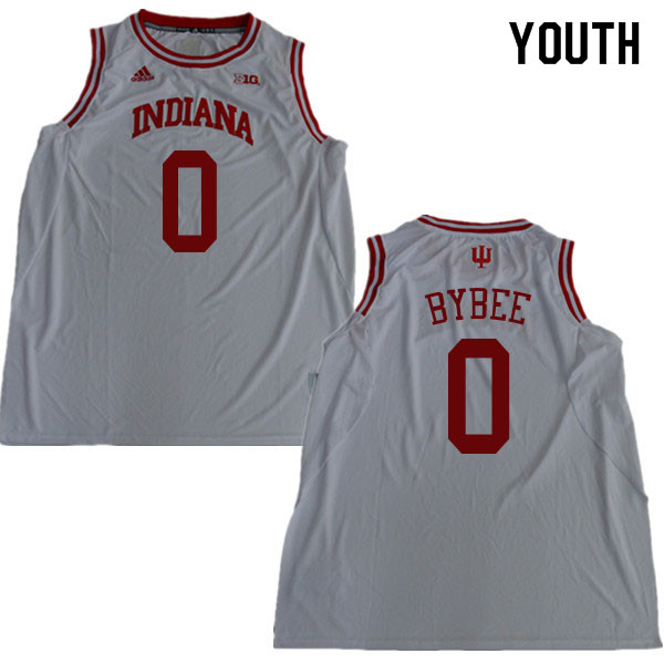 Youth #0 Cooper Bybee Indiana Hoosiers College Basketball Jerseys Sale-White - Click Image to Close